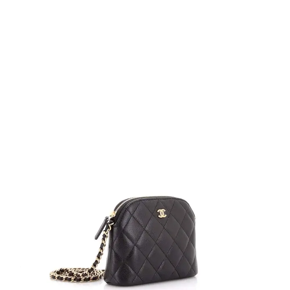 Chanel Cc Dome Zip Clutch With Chain #239857C42B - Picture 2 of 6